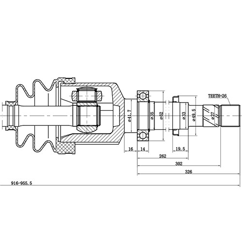 Z88082R — ZIKMAR — Приводной вал