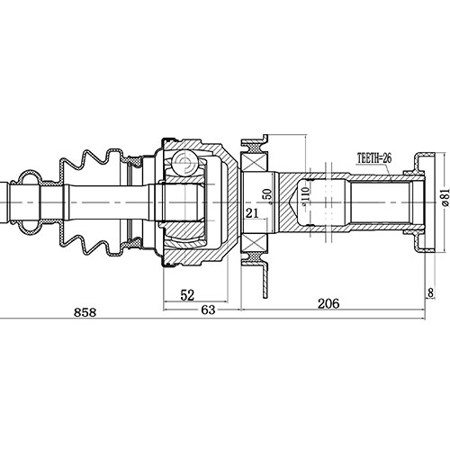 Z88091R — ZIKMAR — Приводной вал